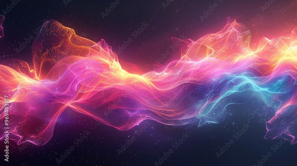 Science fiction colorful gradient wave shaped regular flowing light Science fiction colorful gradient wave shaped regular flowing light
