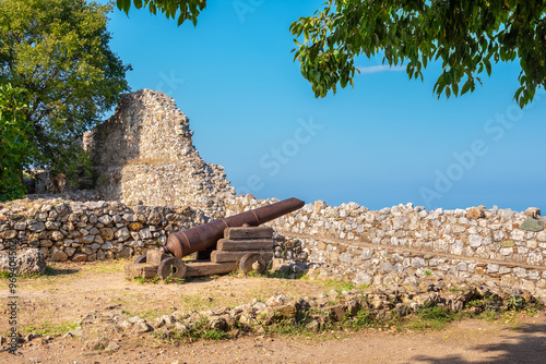 Obraz na płótnie Platamonas fortress view. Pieria, Greece w salonie