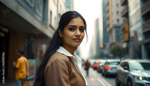 Indian business woman at city