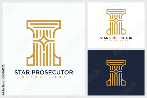 Star Prosecutor Design Inspiration. Star Prosecutor Symbol Vector Logo Design Template, Star Prosecutor Logo Design Vector Illustration