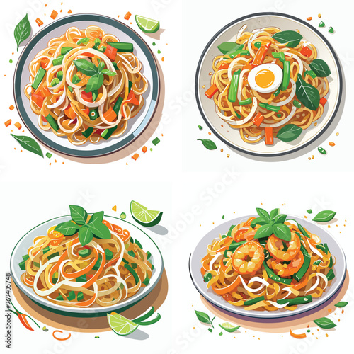  A dish of Pad See Ew, stir-fried noodles with vegetables