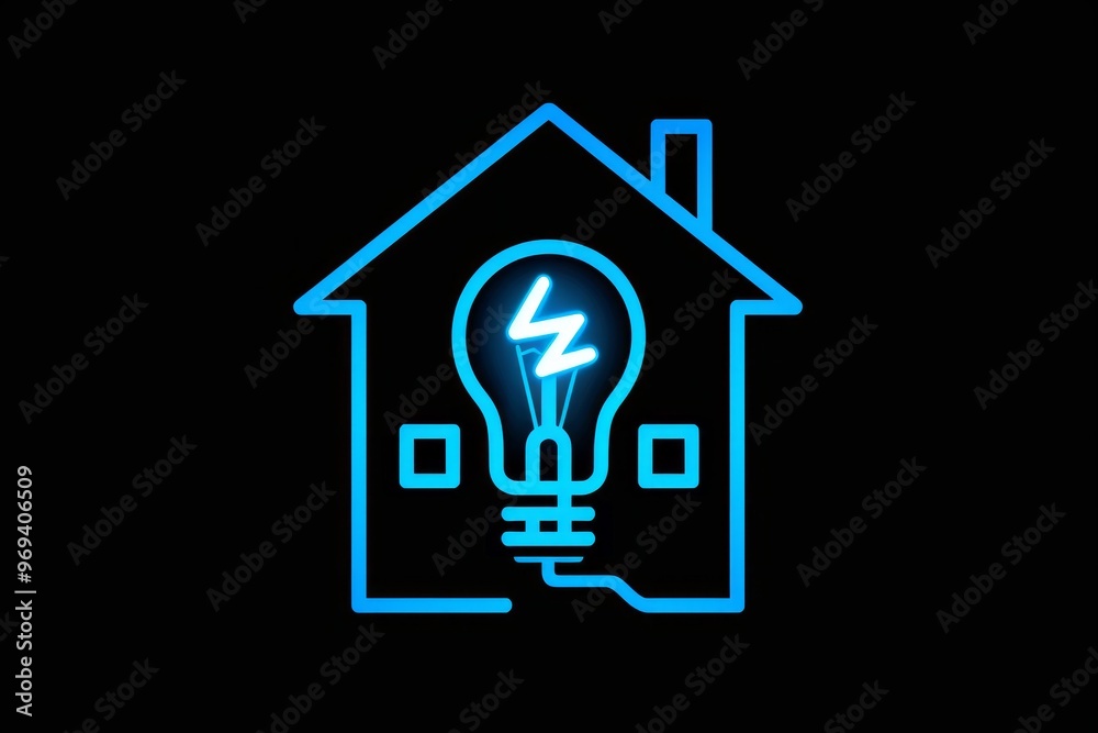 A glowing house design featuring a light bulb symbolizing energy and innovation in home electricity solutions at night A glowing house design featuring a light bulb symbolizing energy and innovation in home electricity solutions at night