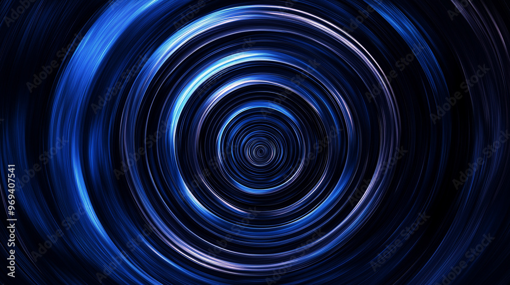 A captivating digital artwork with a series of concentric, spiraling rings. These rings are rendered in varying shades of blue, transitioning from a deep navy at the outermost layer to a lighter A captivating digital artwork with a series of concentric, spiraling rings. These rings are rendered in varying shades of blue, transitioning from a deep navy at the outermost layer to a lighter