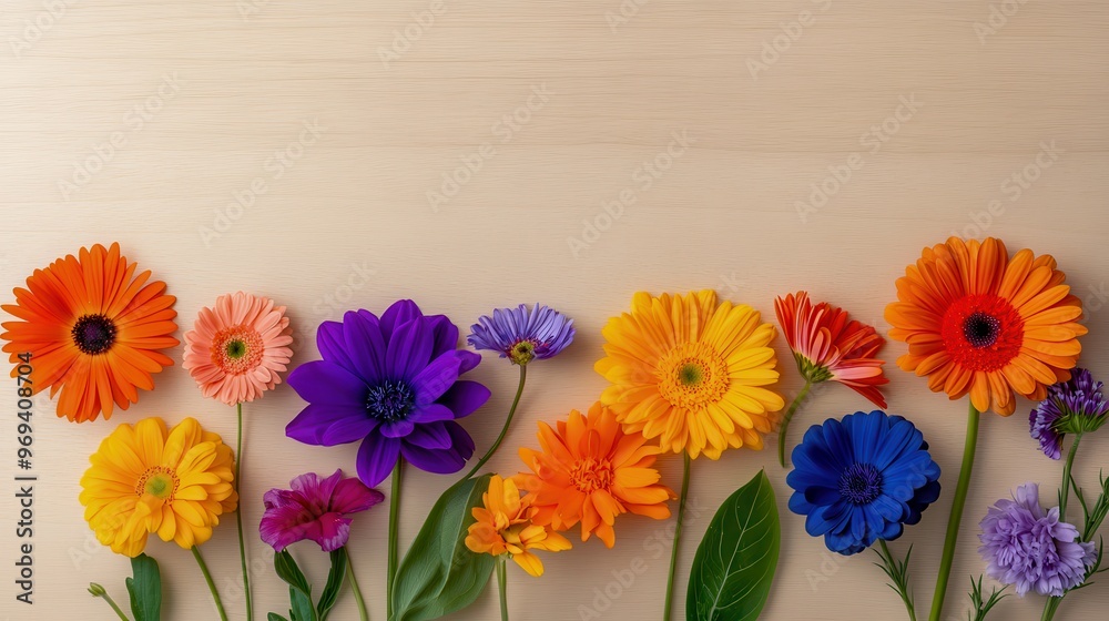 Obraz premium Artificial Flowers Display with Vibrant Colors and Variety
