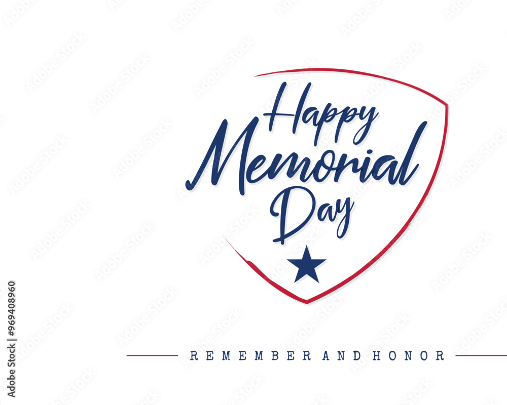 Fototapeta premium Memorial Day Remember and Honor poster background design