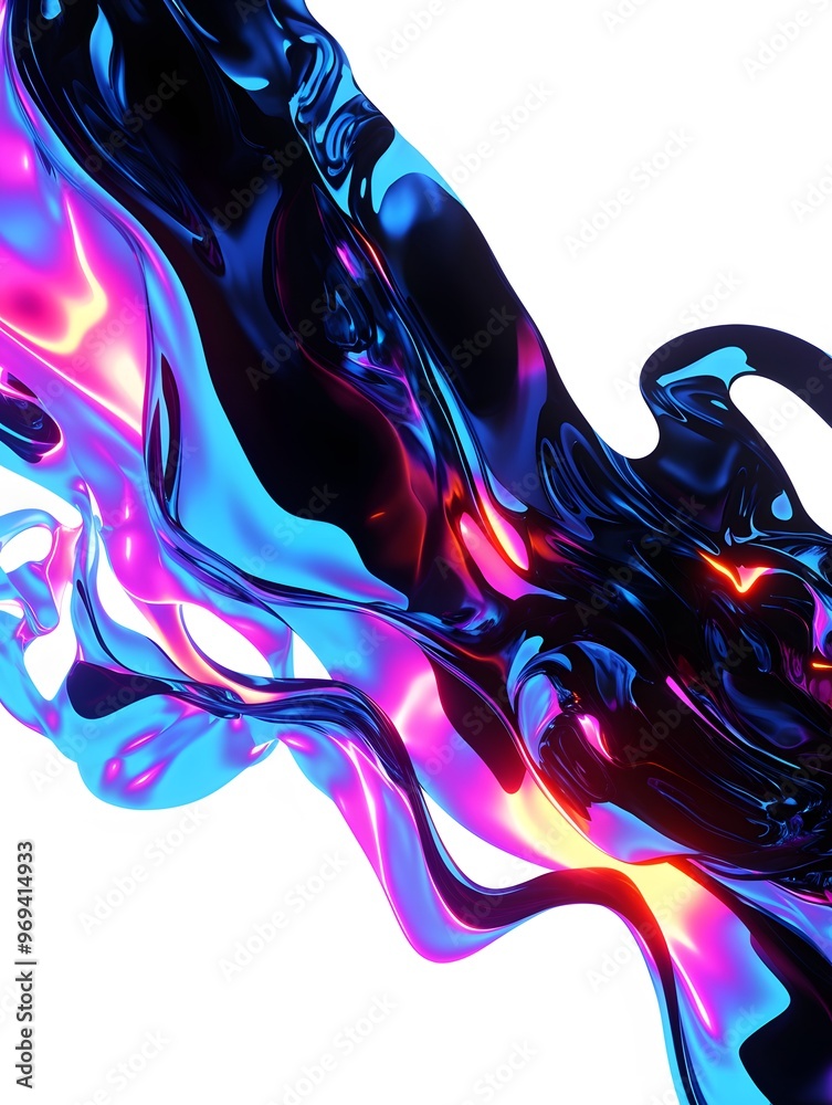 Obraz premium Abstract D Liquid Design Blue Purple and Black