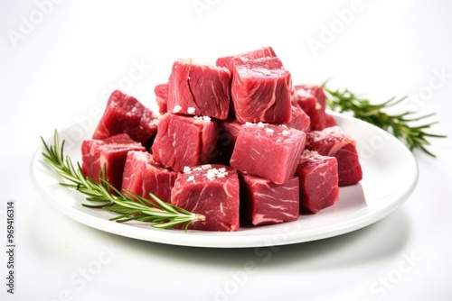 Beef rosemary plate meat. photo