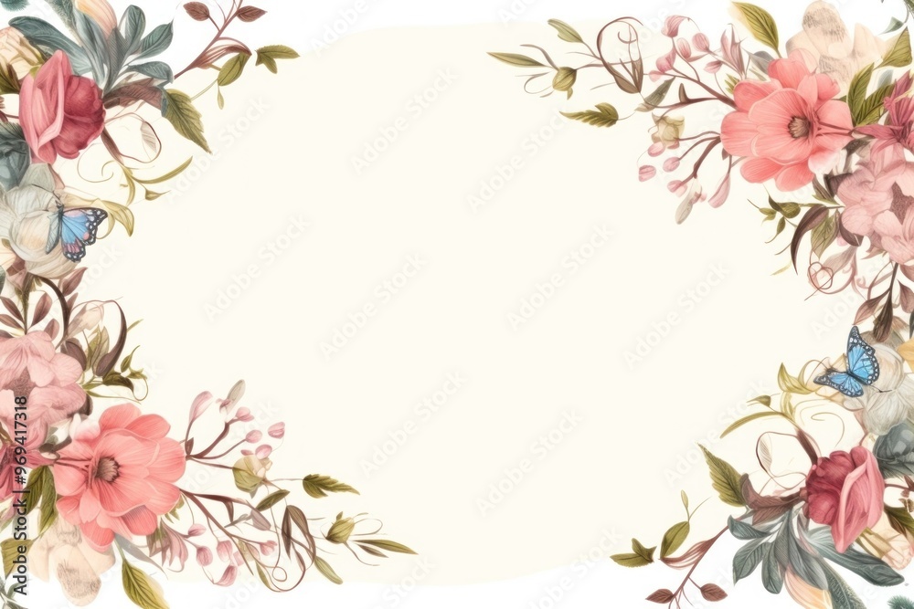 Fototapeta premium Botanical ornament frame backgrounds graphics pattern.