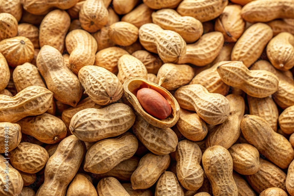 A heap of peanuts in their shells surrounds several loose peanuts, a satisfying snack awaiting someone to crack them open and indulge in the tasty treat. A heap of peanuts in their shells surrounds several loose peanuts, a satisfying snack awaiting someone to crack them open and indulge in the tasty treat.