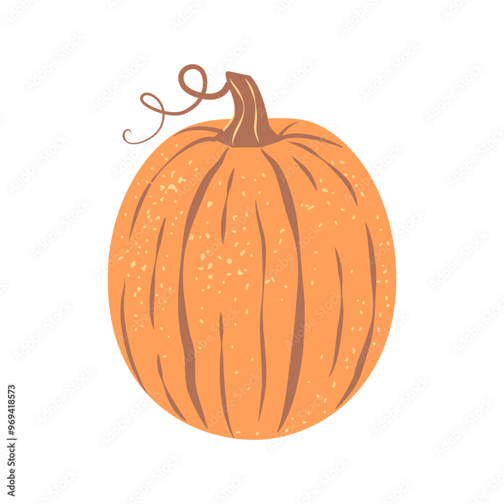 Orange pumpkin in flat retro style isolated on white background. Fall harvest gourd. Symbol of Halloween, autumn, crop, thanksgiving day. Orange pumpkin in flat retro style isolated on white background. Fall harvest gourd. Symbol of Halloween, autumn, crop, thanksgiving day.
