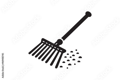 rake vector silhouette illustration isolated in white background