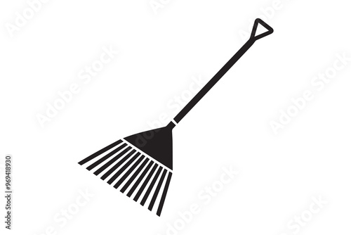 rake vector silhouette illustration isolated in white background