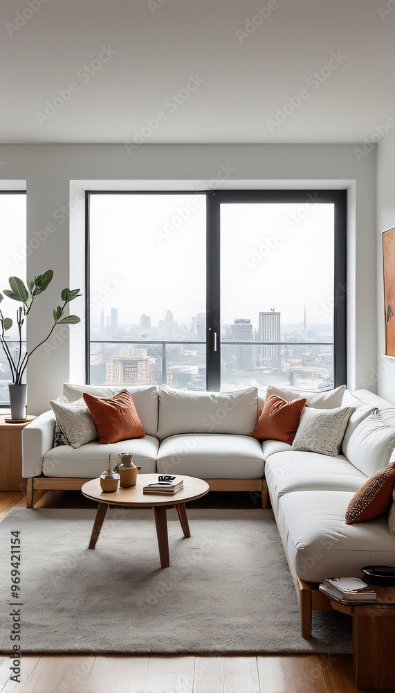 Fototapeta premium A.I.-Generated Art of Modern Home Interiors and Architecture Designs