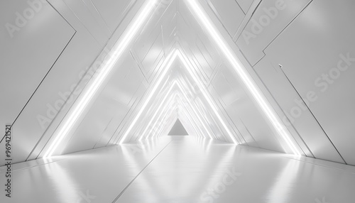 Minimalist Abstract White Architecture, Geometric Shapes and Design
