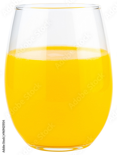 Orange juice. Glass of orange juice. Organic orange or lemon juice in glass. One glass cold yellow Juice for smoothie. Fresh orange fruit for drinking cocktail. Vitamin citrus tropical lemonade