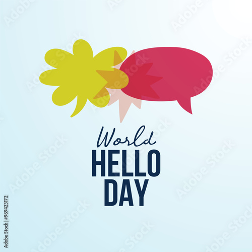 World Hello Day vector design template good for celebration usage. World Hello Day design. flat design. eps 10.