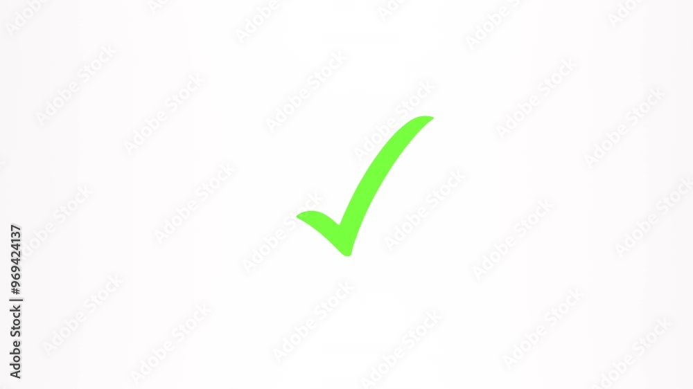 Green checkmark animation and double check icon. Yes tick. Correct check mark symbol. Yes sign. Correct vote icon on white background. Green checkmark animation and double check icon. Yes tick. Correct check mark symbol. Yes sign. Correct vote icon on white background.