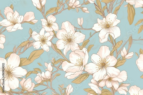 Wallpaper Mural Sakura wallpaper blossom pattern. Torontodigital.ca