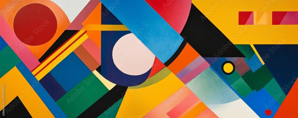 Abstract geometric shapes in vibrant colors, modern art concept Abstract geometric shapes in vibrant colors, modern art concept