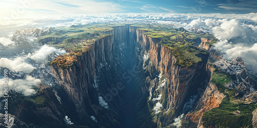 Earth split asunder with a massive chasm photo