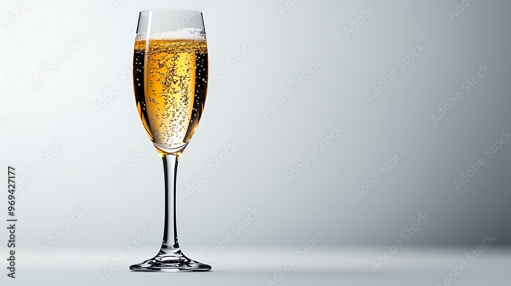 A glass of sparkling champagne rises with bubbles, ready for celebration. A glass of sparkling champagne rises with bubbles, ready for celebration.