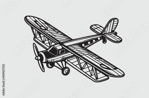 Black line art of a air craft air plane  for kids coloring book coloring page doodle art in white background 