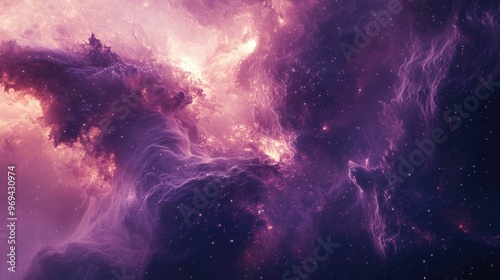 Wallpaper Mural Cosmic nebula with vibrant purple and pink hues. Torontodigital.ca