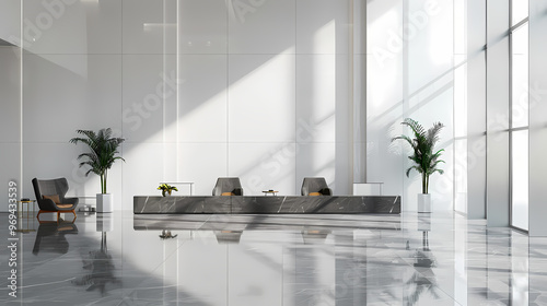 Minimalist Corporate Office Lobby for Commercial Background