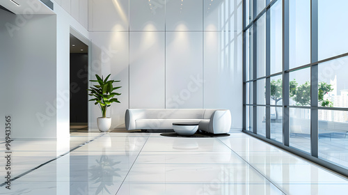 Minimalist Corporate Office Lobby for Commercial Background