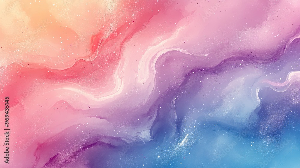 Obraz premium Abstract watercolor pattern with soft pastel swirls and splashes