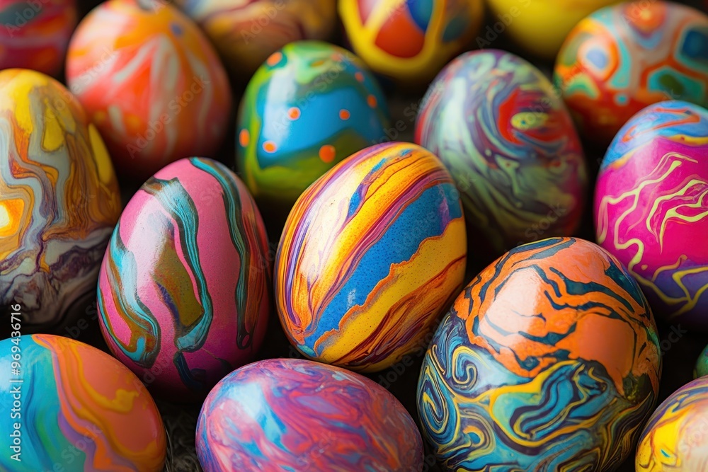 Bright modern easter eggs in various colors Bright modern easter eggs in various colors