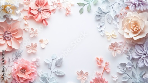 Floral Mothers Day background with soft feminine and modern color scheme.