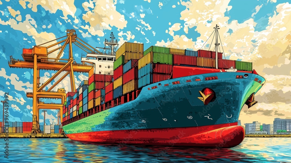 Fototapeta premium Bold Colors of Global Trade