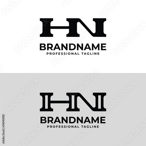 Letters HN Monogram Logo, suitable for any business with HN or NH initials photo