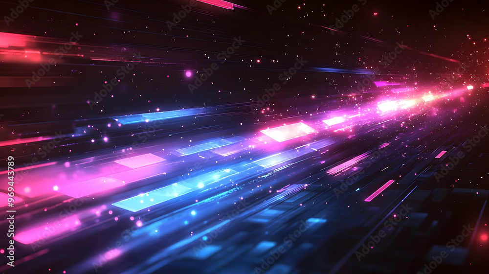 A vibrant abstract design with glowing lines and particles, suggesting motion and energy. A vibrant abstract design with glowing lines and particles, suggesting motion and energy.