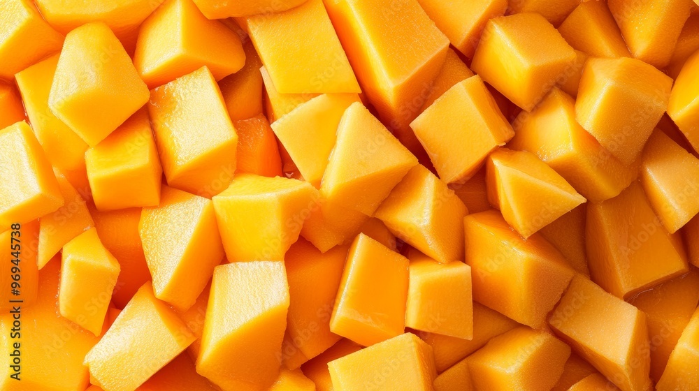 Cubed mango background close up mango background top view Cubed mango background close up mango background top view