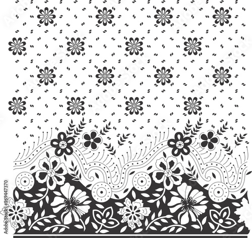 Flower Design Pattern, background, texture, border, fabric.