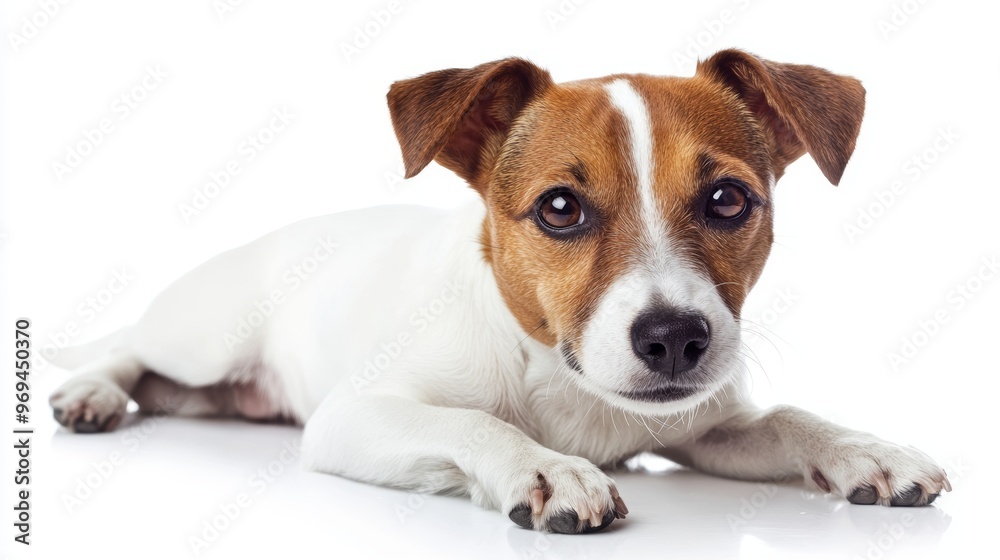 Jack Russell Terrier on a white background