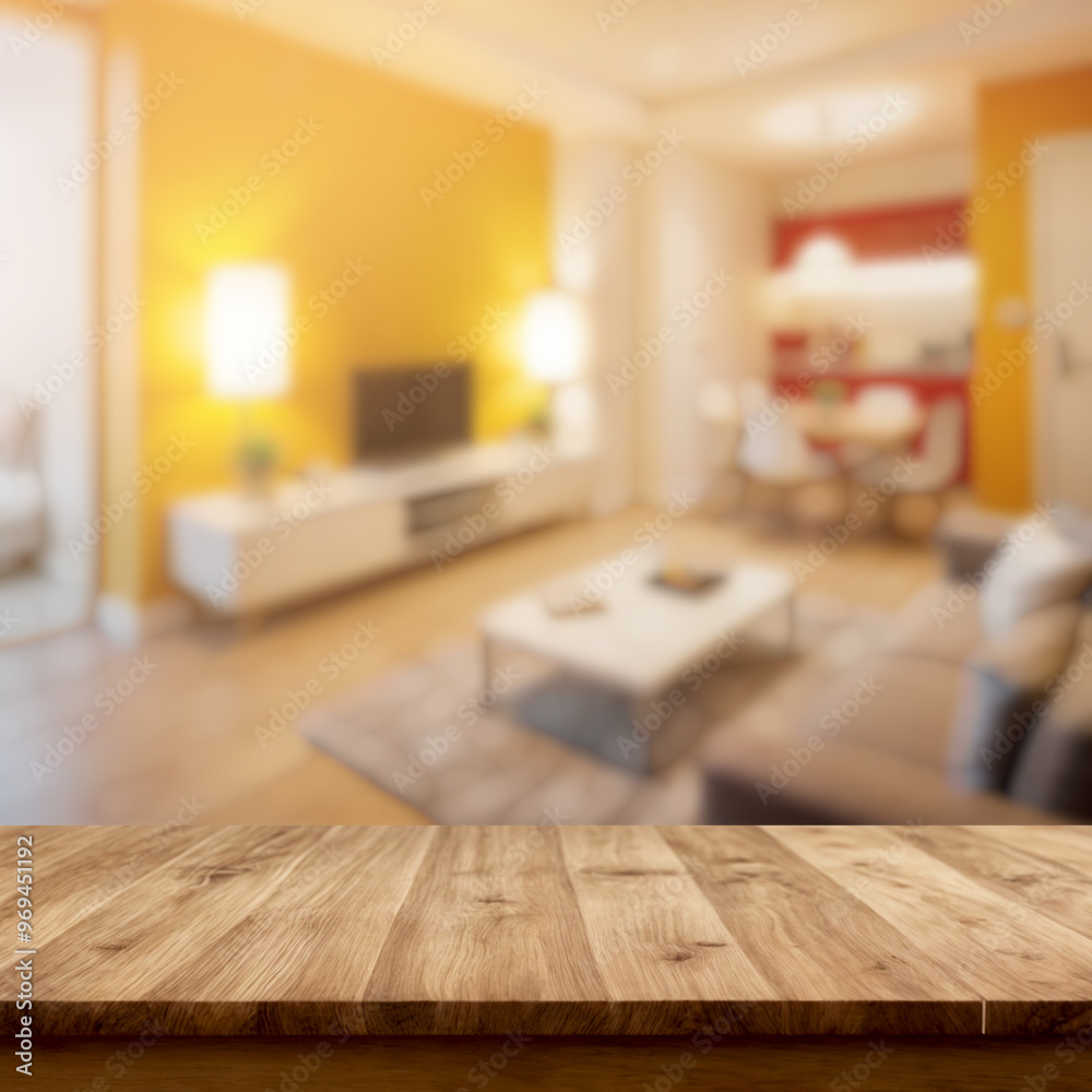 Wood table top interior background. can be used mock up for montage products display or design layout Wood table top interior background. can be used mock up for montage products display or design layout