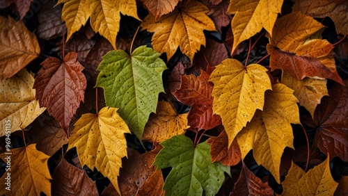 Autumn leaves close up photography