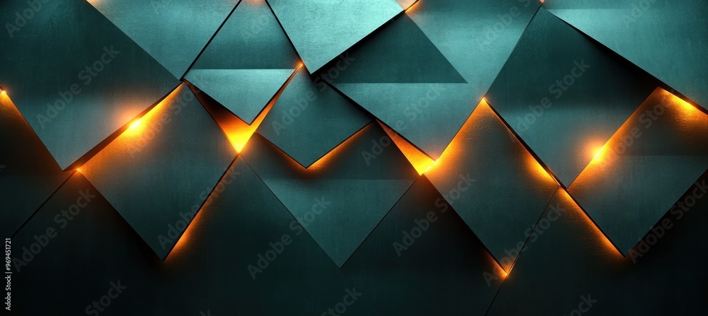 Abstract Geometric Pattern with Glowing Edges Abstract Geometric Pattern with Glowing Edges