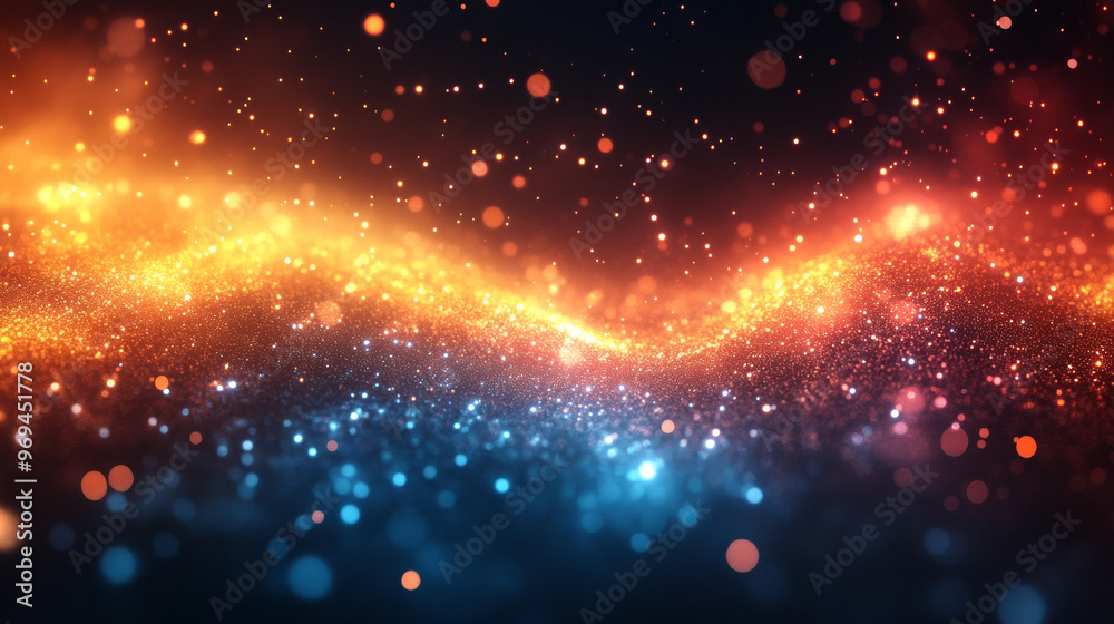 Fototapeta premium Abstract Yellow Blue Orange Glowing Blurred Grain Texture Background