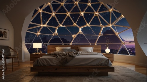 Modern geodesic dome bedroom photo