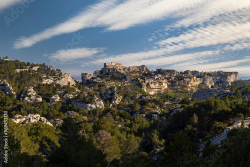 Medieval castle and village, Les Baux-de-Provence, Alpilles mountains, Provence, France