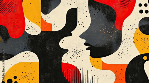 Wallpaper Mural Modern abstract pattern with bold shapes and contrasting colors Torontodigital.ca
