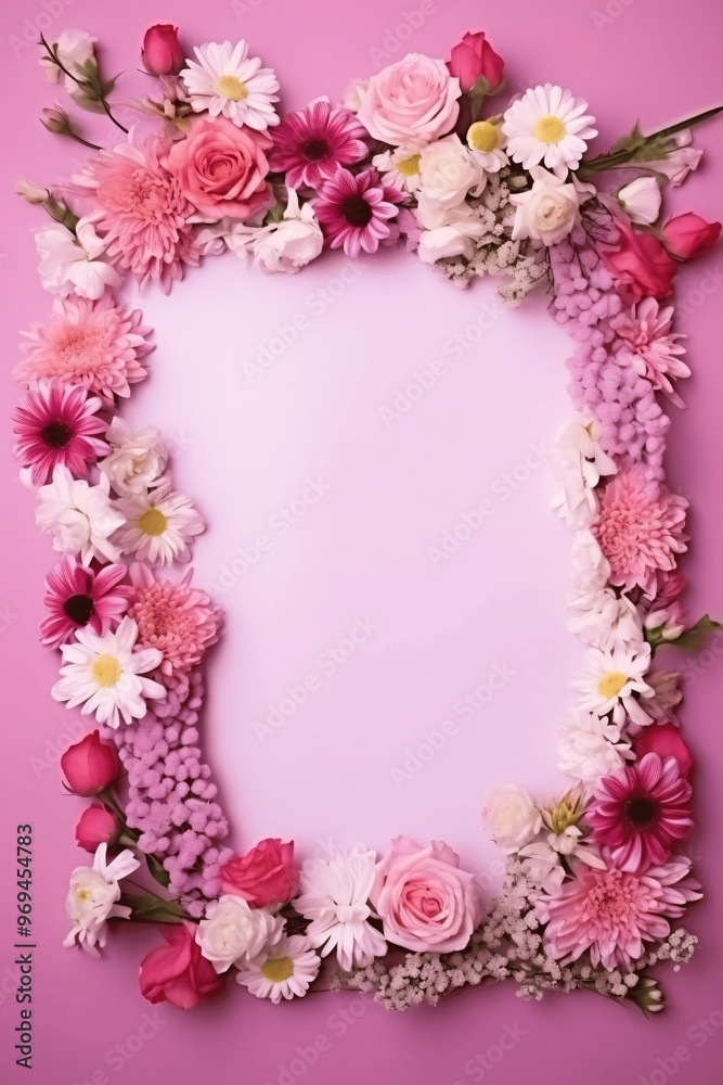 frame of pink flowers frame of pink flowers