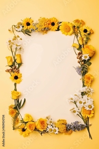 frame of yellow flowers