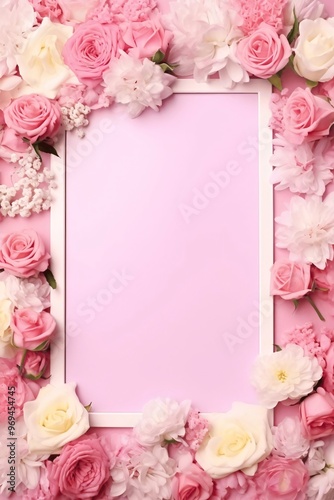 pink roses and card
