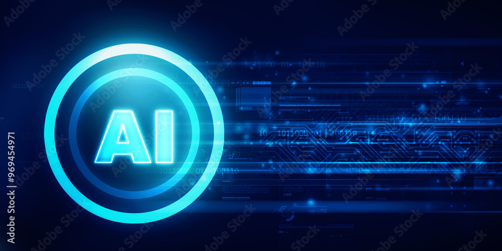 2d illustration Artificial Intelligence (AI) concept 2d illustration Artificial Intelligence (AI) concept