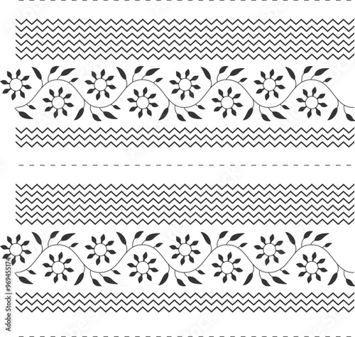 Flower Wave Design Pattern For background, Texture, Fabric .